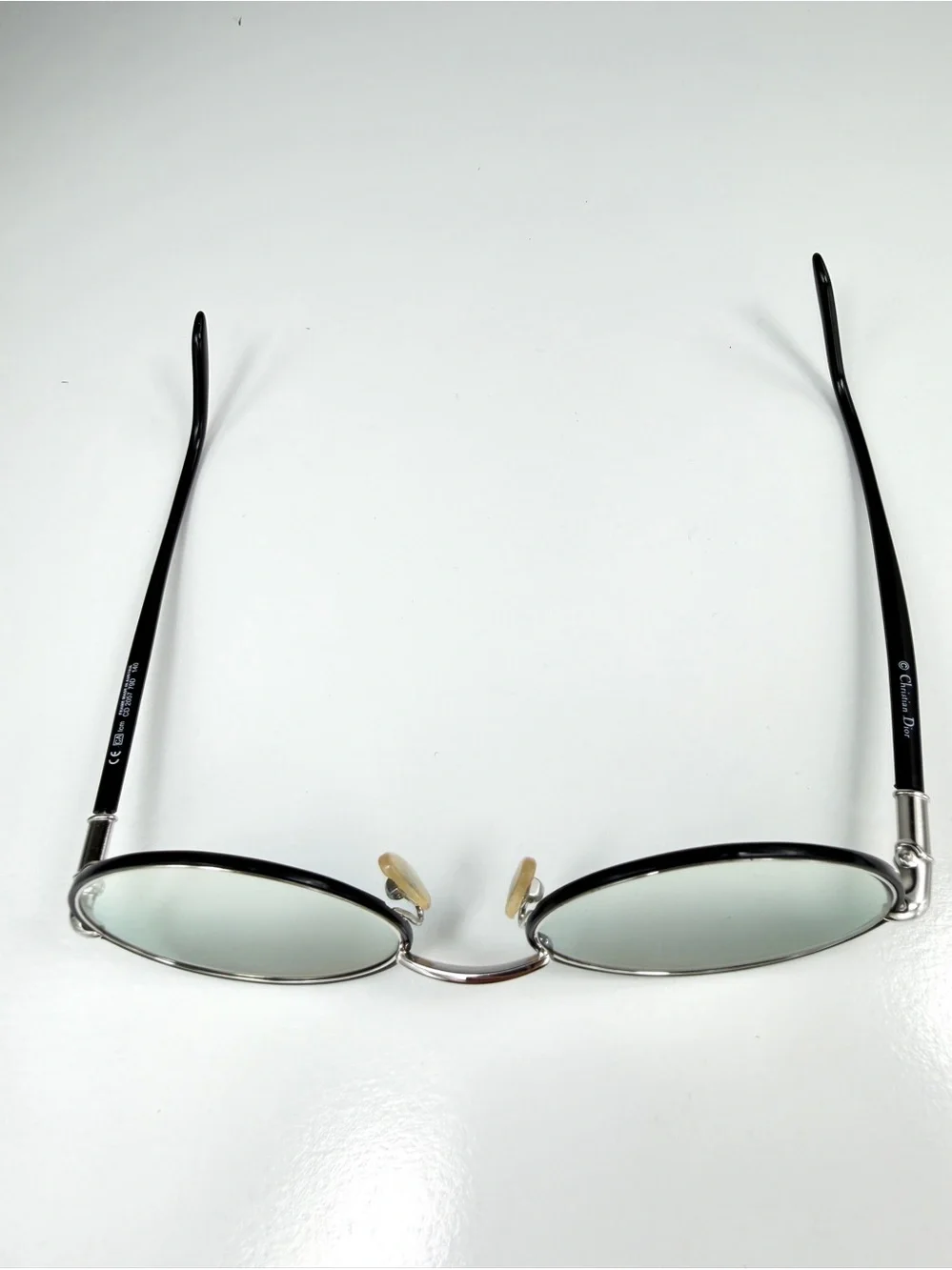 Vintage Christian Dior 2057 79D Sunglasses Custom Teal Mirror Oval 90s Full Set